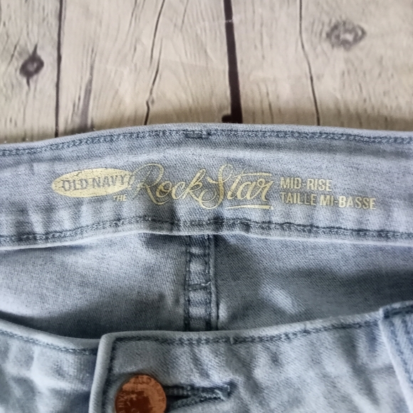 EUC Old Navy ripped Rockstar denim blue jeans - 14P - Picture 7 of 7